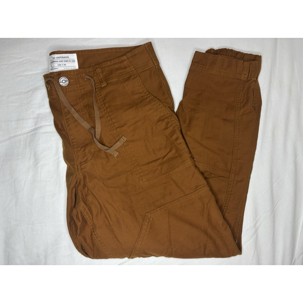 REI Cooperative Co-Op Double Knee Trail Mountain Work Pants Size 34x30 Brown
